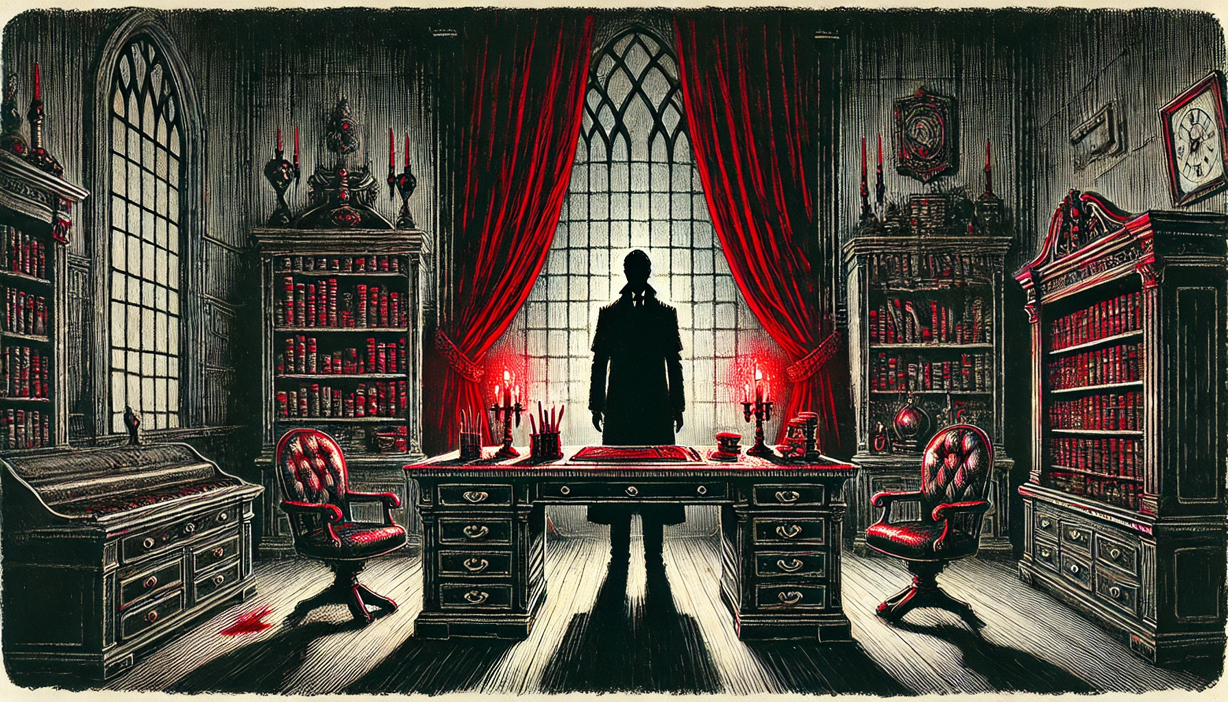 The Dark Bookshelf - Gothic Artwork